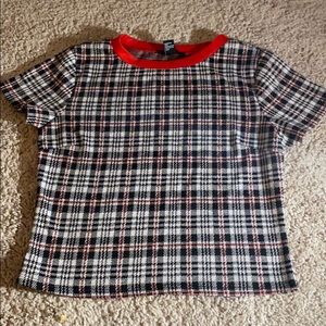 Red/Black/White Plaid Forever 21 Shirt